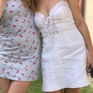 White tie up Reformation Dress